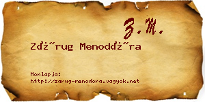 Zárug Menodóra névjegykártya